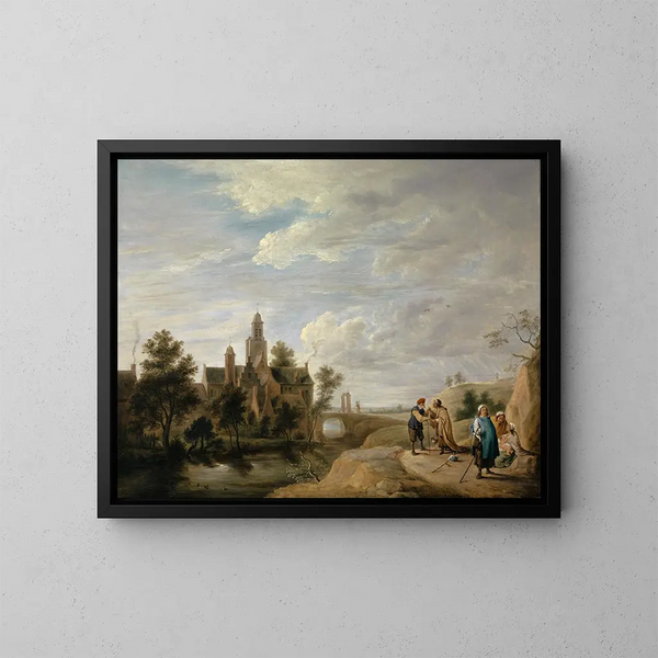 pejzaż z postaciami - David Teniers młodszy — oprawiony obraz na ścianie