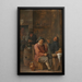 Wieśniacy palący w gospodzie - David Teniers młodszy — oprawiony obraz na ścianie