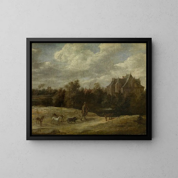 Powrót z polowania - David Teniers młodszy — oprawiony obraz na ścianie