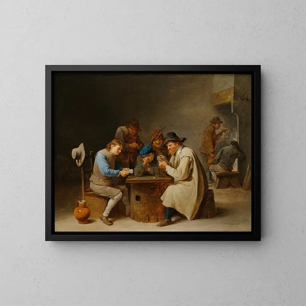 Les Joueurs de cartes - David Teniers le Jeune — oprawiony obraz na ścianie