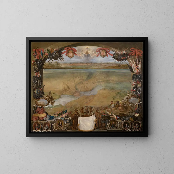 Miasto Valenciennes - David Teniers młodszy — oprawiony obraz na ścianie