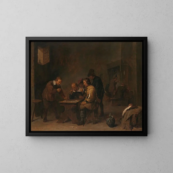 Les Joueurs - David Teniers młodszy — oprawiony obraz na ścianie