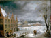 Scena zimowa z mężczyzną zabijającym świnię - David Teniers młodszy — widok dzieła