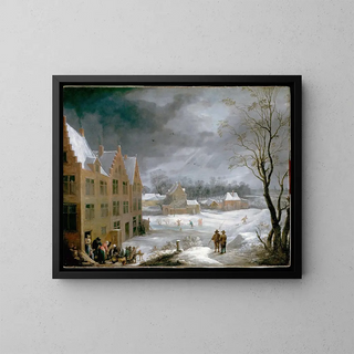 David Teniers The Younger - Winter Scene with a Man Killing a Pig.webp