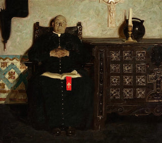 Kapłan w hiszpańskim mieście - Dean Cornwell — widok dzieła