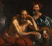 Demokryt i Heraklit - Jacob Jordaens — widok dzieła