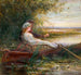 Dwie postacie na łodzi - Charles James Lewis — widok dzieła