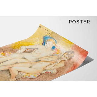Deux filles sur une chaise - Nils Dardel | Reproduction Tableau Décoration murale affiche copie