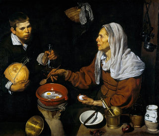 Stara kobieta gotująca jajka - Diego Velázquez — widok dzieła