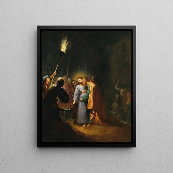 La Prise du Christ - Dirck Dircksz van Santvoort — oprawiony obraz na ścianie