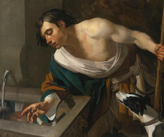 Narcisse contemplant son reflet - Dirck van Baburen — widok dzieła