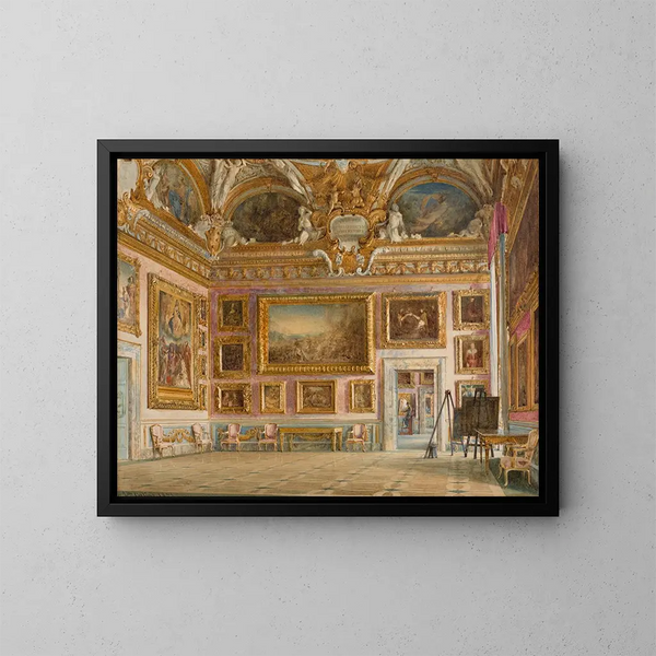 Wewnętrzny obraz Palazzo Pitti we Florencji, Sala Saturna - Domenico Caligo — oprawiony obraz na ścianie