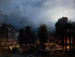 Le boulevard des Italiens la nuit - Domenico Ferri — widok dzieła