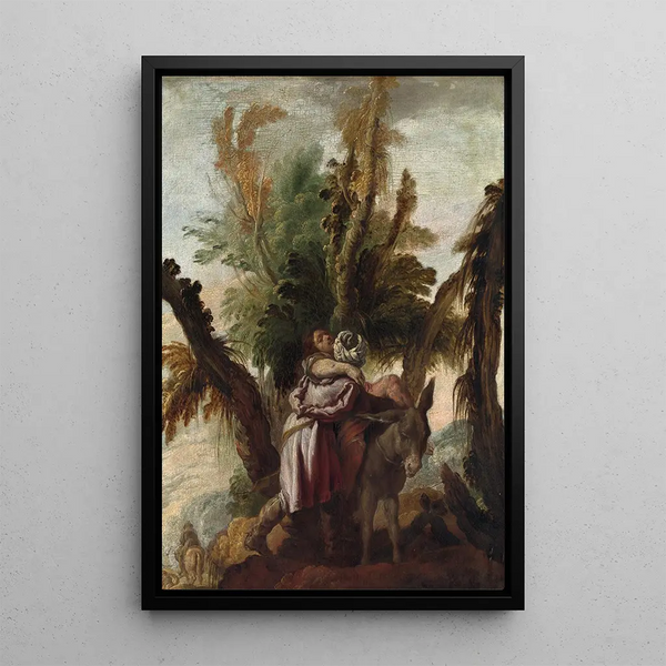 Le Bon Samaritain - Domenico Fetti — oprawiony obraz na ścianie