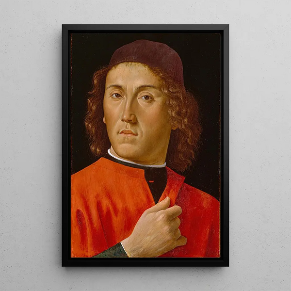 Młody mężczyzna - Domenico Ghirlandaio — oprawiony obraz na ścianie