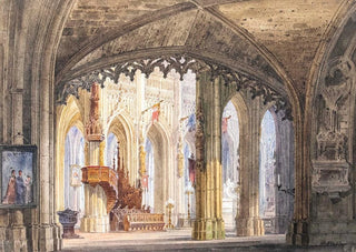 Domenico Quaglio the Younger - Blick in das Langhaus einer gotischen Kathedrale.webp