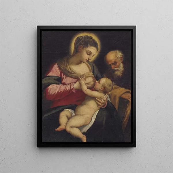 Świętej Rodziny - Domenico Tintoretto — oprawiony obraz na ścianie
