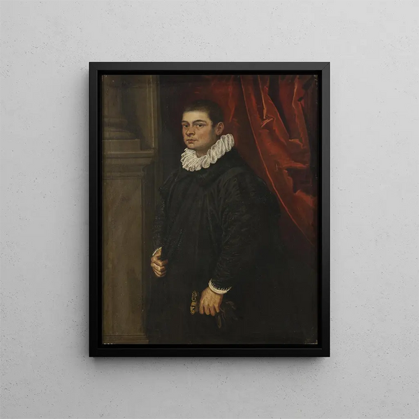 Portret młodego mężczyzny - Domenico Tintoretto — oprawiony obraz na ścianie