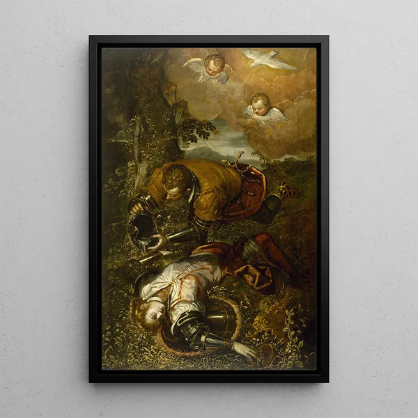 Reprodukcja obrazu Tancrède baptizujący Clorinde - Domenico Tintoretto
