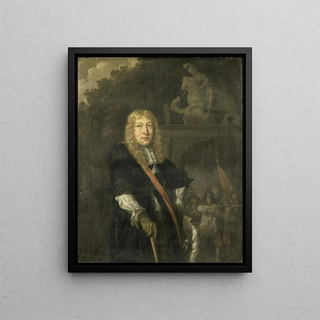 Domenicus van Tol - Portrait of an officer of the Leiden civic guard in front of the gate of the headquarters of the St George guards.webp