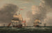 Un deux-ponts anglais à la cape avec d'autres navires et vaisseaux par vent frais - Dominic Serres — widok dzieła