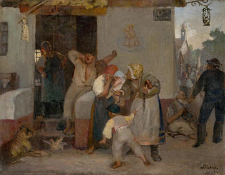 Przed tawerną - Dominik Skutecký — widok dzieła