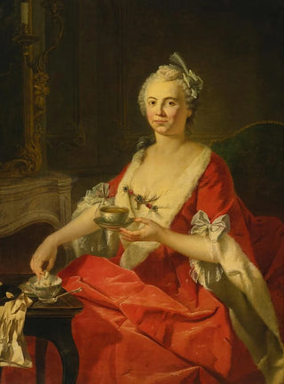 Donat Nonnotte - Portrait of a woman taking tea.webp