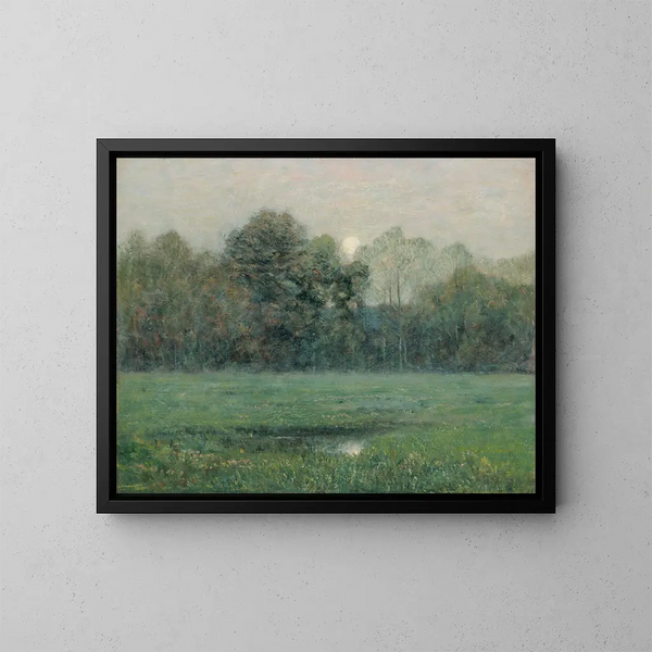 Letni wschód księżyca - Dwight William Tryon — oprawiony obraz na ścianie
