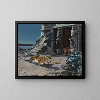 E Baily Hilda - Tigers At A Temple Entrance.webp