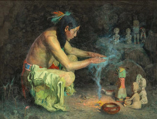 Eanger Irving Couse - Shrine to the Rain Gods.webp