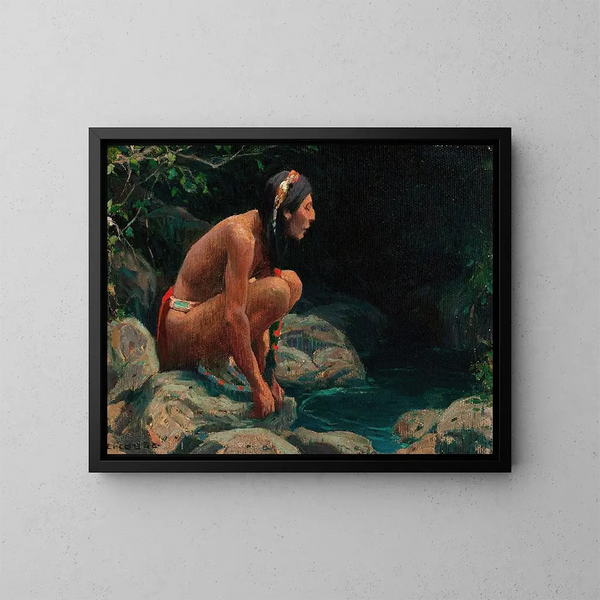 L'Esprit de la piscine - Eanger Irving Couse — oprawiony obraz na ścianie