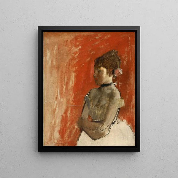 Tancerz baletu z skrzyżowanymi ramionami - Edgar Degas — oprawiony obraz na ścianie