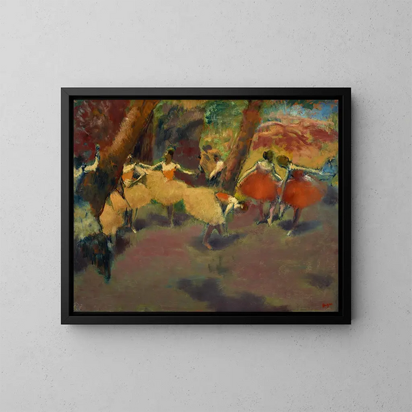 Przed występem - Edgar Degas — oprawiony obraz na ścianie