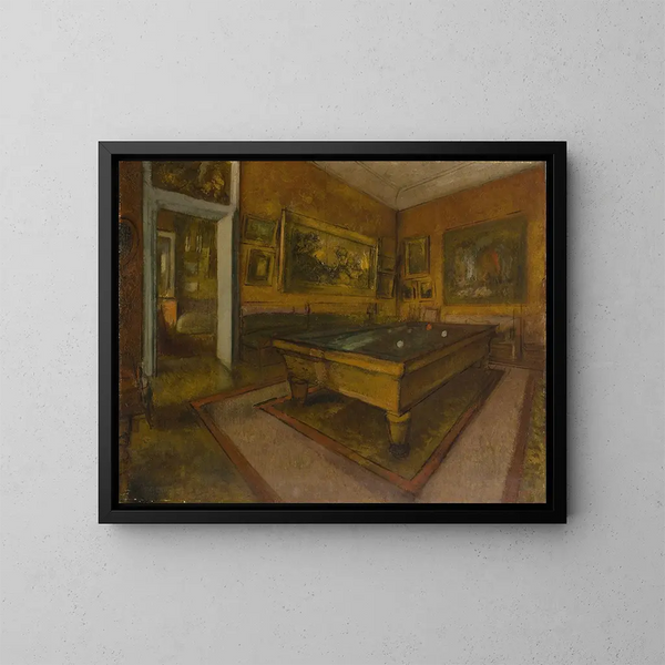Sala bilardowa w MnilHubert - Edgar Degas — oprawiony obraz na ścianie