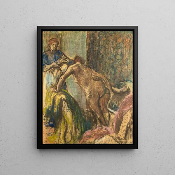 Śniadanie po kąpieli - Edgar Degas — oprawiony obraz na ścianie