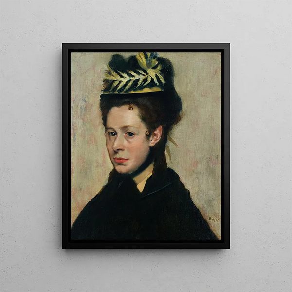 Buste de femme au chapeau de plumes - Edgar Degas — oprawiony obraz na ścianie