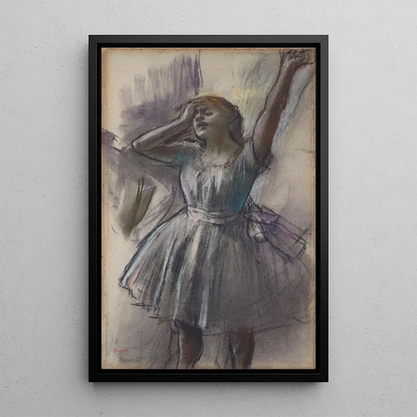 Tancerka rozciągająca się - Edgar Degas — oprawiony obraz na ścianie