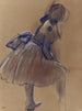 tańczącej baletnicy stojącej w profil - Edgar Degas — widok dzieła