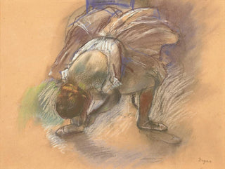 Tancerka poprawiająca swoją baletkę - Edgar Degas — widok dzieła