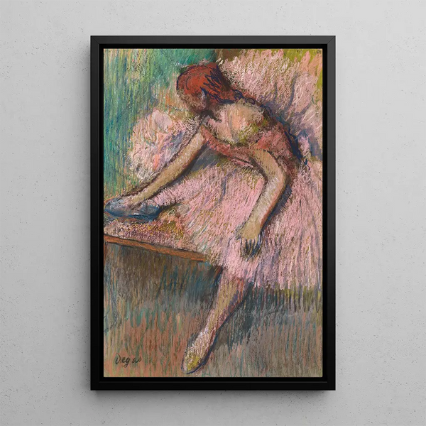 Tancerka różowa - Edgar Degas — oprawiony obraz na ścianie