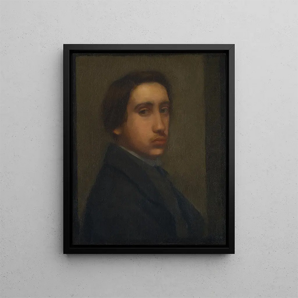 Degas w czarnym płaszczu - Edgar Degas — oprawiony obraz na ścianie