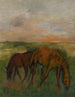 Dwa konie na pastwisku - Edgar Degas — widok dzieła