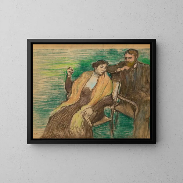 szkic do portretu pana i pani Louis Rouart - Edgar Degas — oprawiony obraz na ścianie