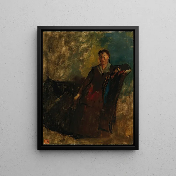 Kobieta siedząca na kanapie - Edgar Degas — oprawiony obraz na ścianie