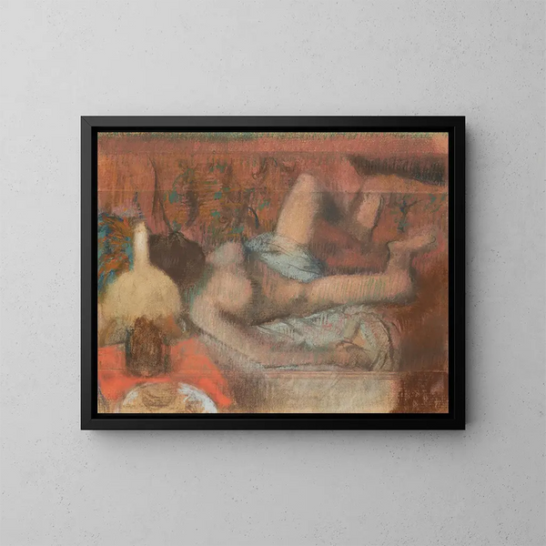 Kobieta naga leżąca - Edgar Degas — oprawiony obraz na ścianie