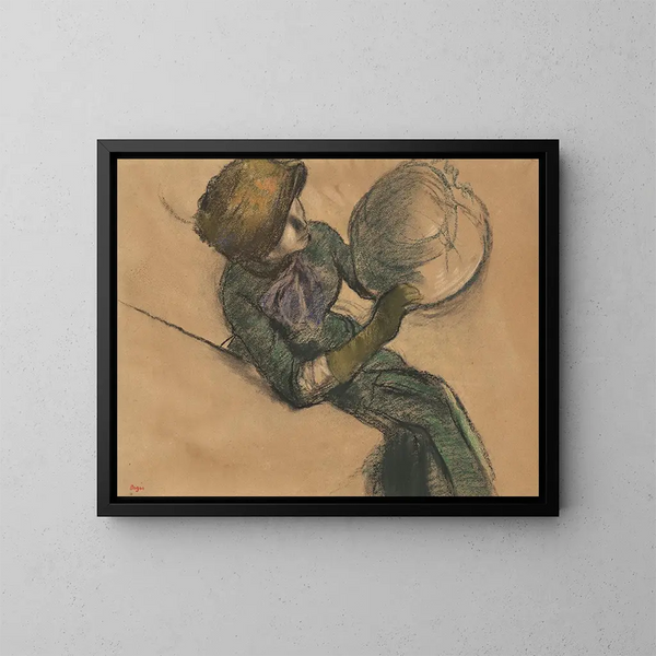 Kobieta w kapeluszu - Edgar Degas — oprawiony obraz na ścianie
