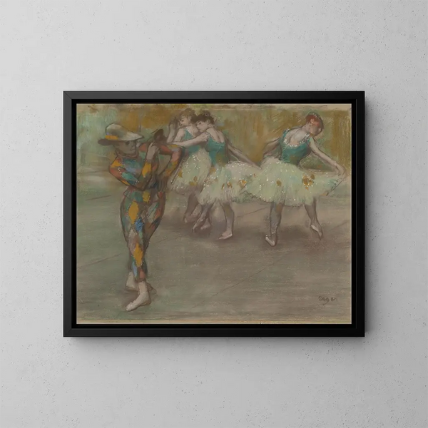Tańczący Arlekin - Edgar Degas — oprawiony obraz na ścianie