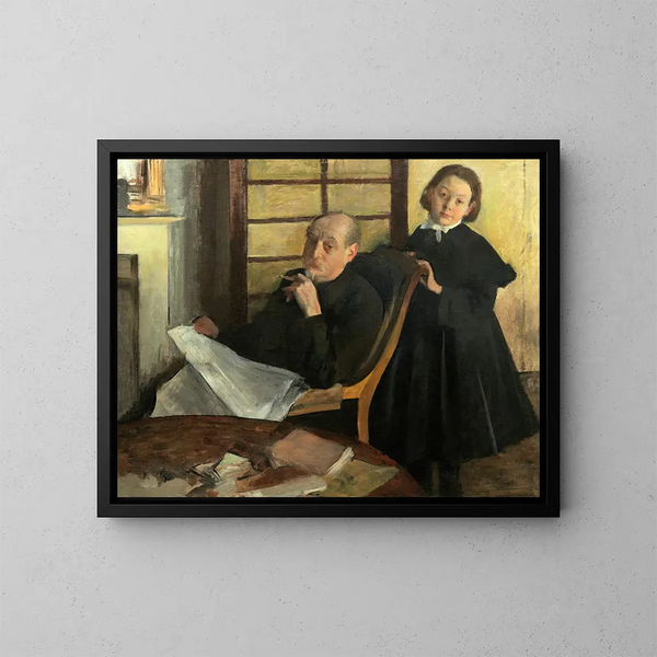 Henri Degas i jego siostra Lucie Degas, wujek i kuzynka artysty - Edgar Degas — oprawiony obraz na ścianie