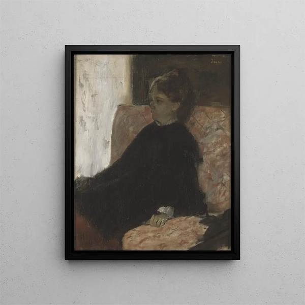 Dama w czerni - Edgar Degas — oprawiony obraz na ścianie