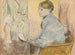 Madame Henri Rouart na fotelu przed małym stołem z figurką Tanagra - Edgar Degas — widok dzieła